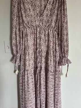 Neon Blush Boutique Womens Floral Tiered Button-Front Maxi Dress Cottagecore